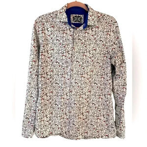 Soul of London cotton button-down shirt, Med, bicycle  print, Business Casual